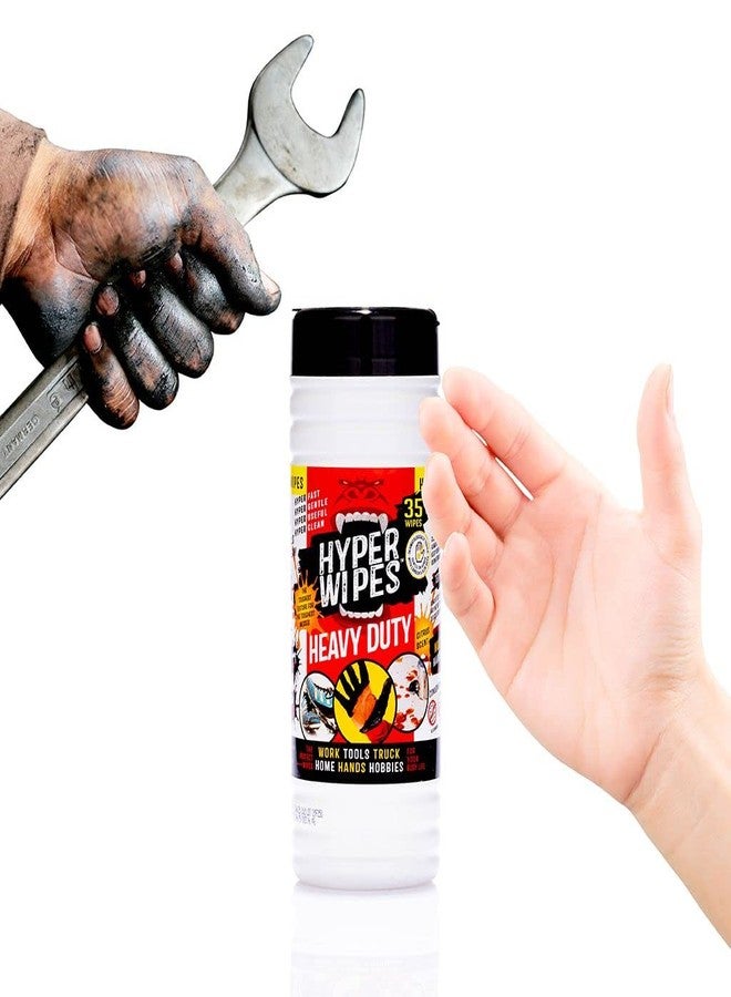 Juniper CLEAN Hyper Wipes, 12 Pack Heavy Duty Hand & Tool Cleaning Wipes, 7"x12" Size Multi-Surface Cleaning Wipes, Degreasing, All Purpose Cleaner, Bathroom, Mechanic, Work Surface Wipes, 420 Count Canister - Image 4
